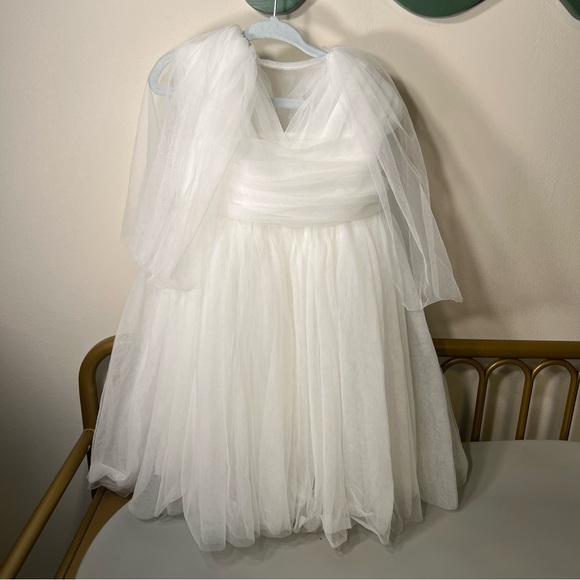 Other - Elegant toddler girl White Tulle flower girl baptism custom made Dress size 2T